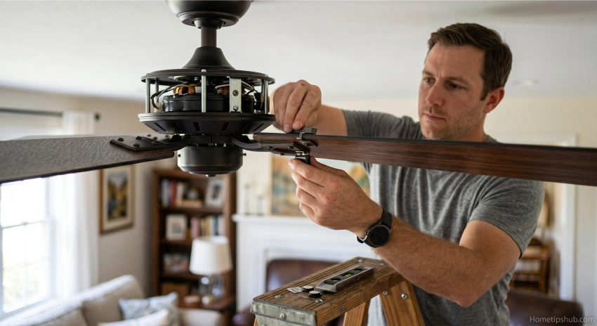 How to fix a wobbling ceiling fan using a blade balancing kit