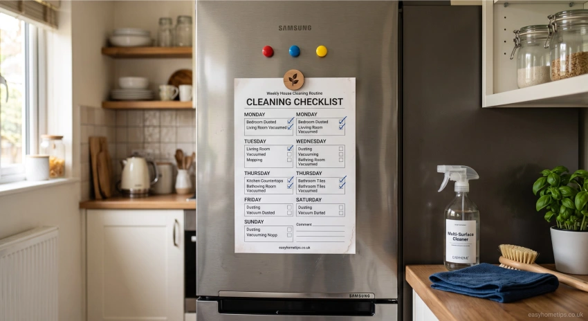 Stay consistent with an easy printable cleaning checklist.