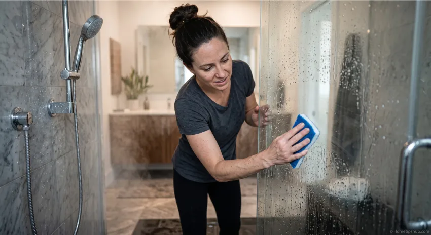 How to remove soap scum from glass shower doors safely