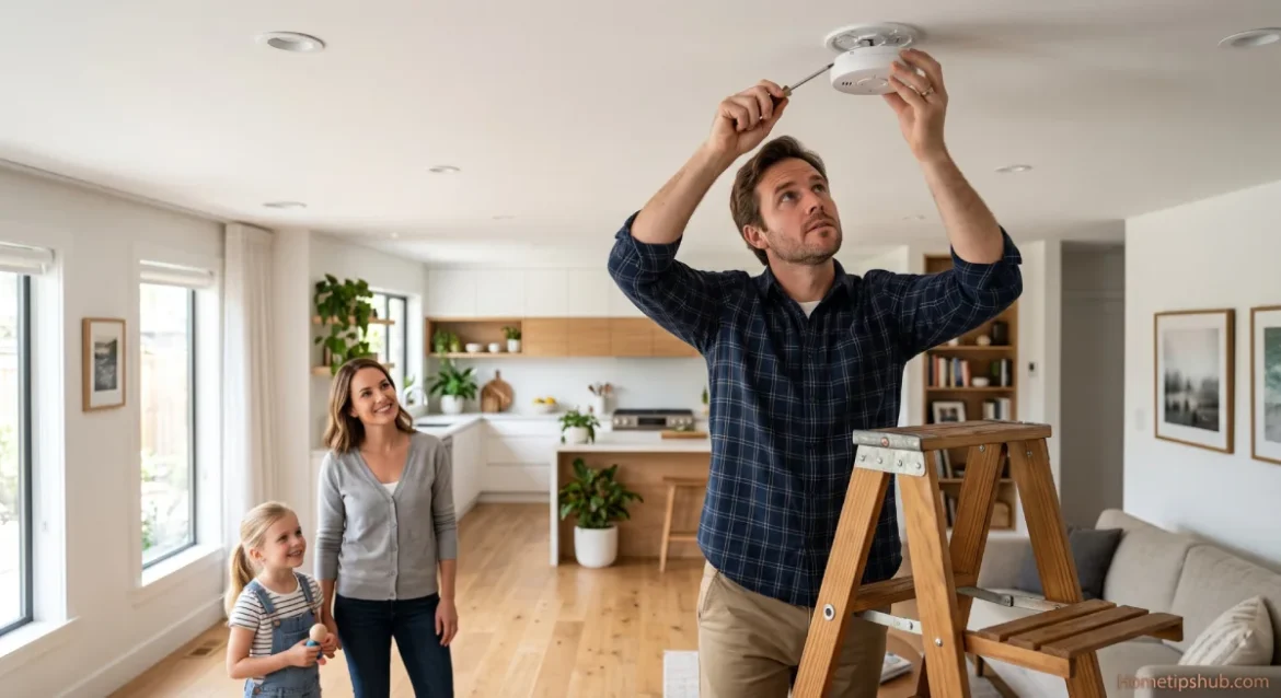 Smoke Detector Placement: 11 Shocking Must-See Rules Inside Smoke detector placement on a ceiling inside a modern family home