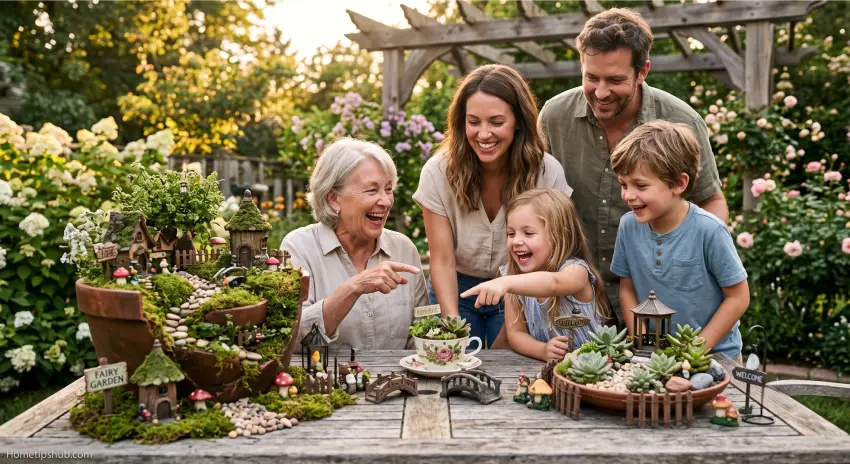 Creative fairy garden ideas with miniature landscapes and decorative themes