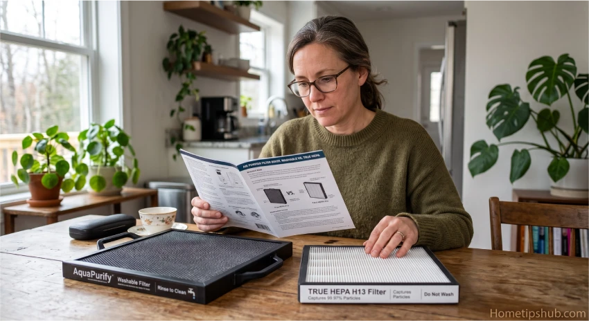 Comparing washable and true HEPA air purifier filters before cleaning