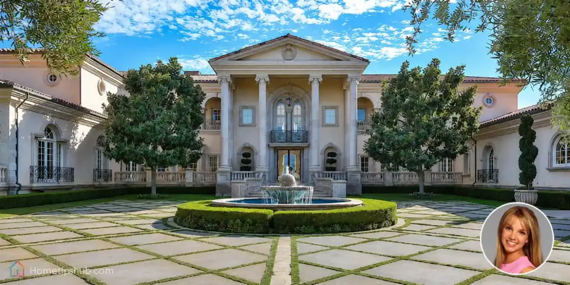 Britney Spears house exterior in Thousand Oaks California featuring Mediterranean villa architecture