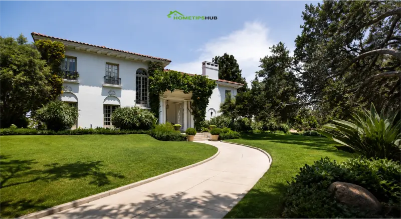 Modern luxury exterior of the Grand Interiors of the Angelina Jolie House featuring elegant architecture and premium estate design.