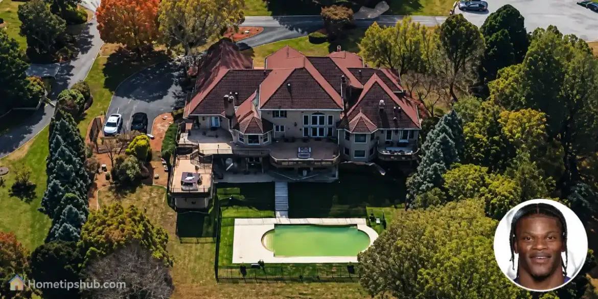 Lamar Jackson house luxury modern home with premium architecture and landscaped exterior in Maryland