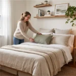 Small guest bedroom ideas featuring smart storage, neutral colors, and cozy space-saving furniture.