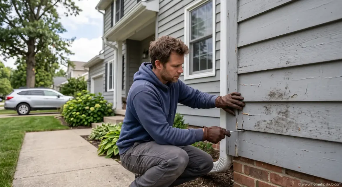 Wood Siding Repair: 9 Stunning DIY Secrets Wood siding repair inspection for cracks and early rot on a home exterior