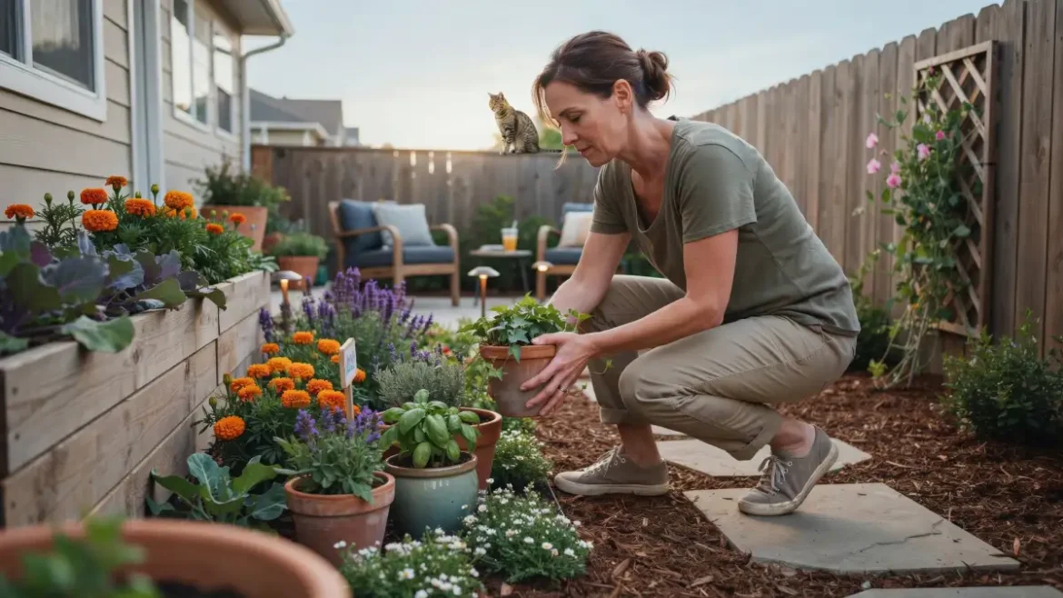 Garden decoration ideas for a welcoming backyard with plants, seating, and outdoor decor
