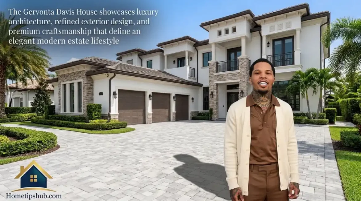 Gervonta Davis House featuring a stunning luxury mansion exterior with modern architecture and elegant landscaping