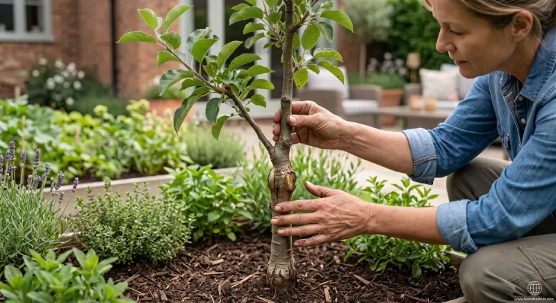 Dwarf fruit tree graft union and size-controlling rootstock