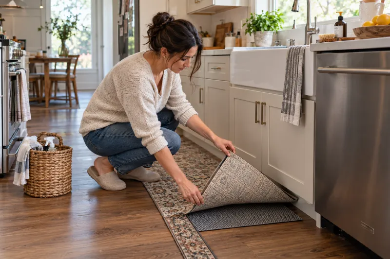 Washable and non-slip kitchen rug ideas for a busy home