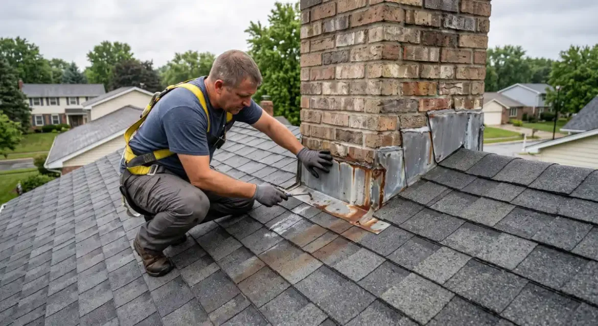 Chimney Flashing Repair: 7 Essential Steps for a Reliable Fix Luxury home exterior featuring professional Chimney Flashing Repair and refined architectural design details.
