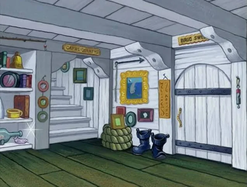 Luxury features inside Mr Krabs' Home shown in the iconic anchor-shaped residence
