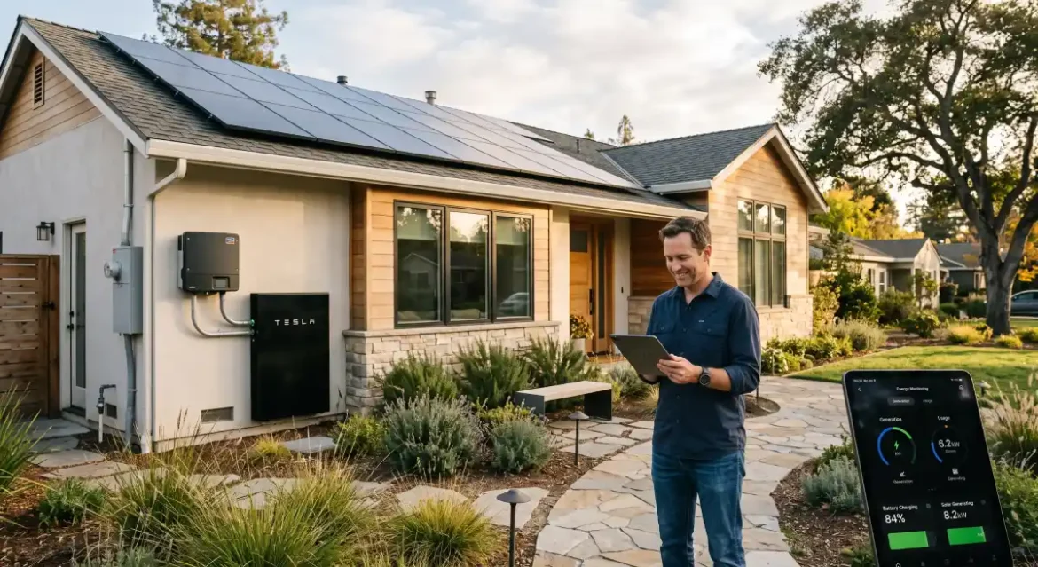 Solar Home Improvement Ideas featuring rooftop solar panels on a modern home