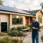 Solar Home Improvement Ideas featuring rooftop solar panels on a modern home